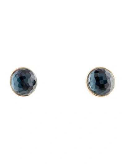 Pre-owned Earrings 14k Topaz Stud  In Multi