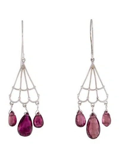 Pre-owned Earrings 14k Tourmaline Drop  In Multi