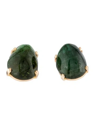 Pre-owned Earrings 14k Tourmaline Drop  In Multi