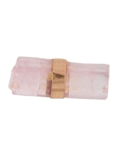 Pre-owned Earrings 14k Tourmaline Rough Stud  In Multi