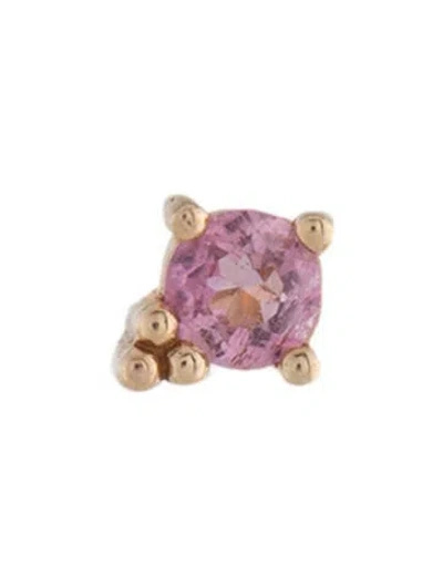 Pre-owned Earrings 14k Tourmaline Single Trinity Stud Earring In Multi