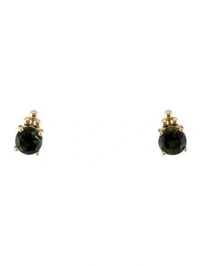 Pre-owned Earrings 14k Tourmaline Stud  In Multi