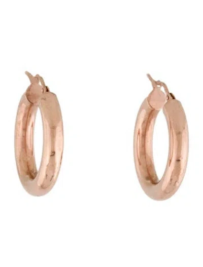 Pre-owned Earrings 14k Tube Hoop  In Multi