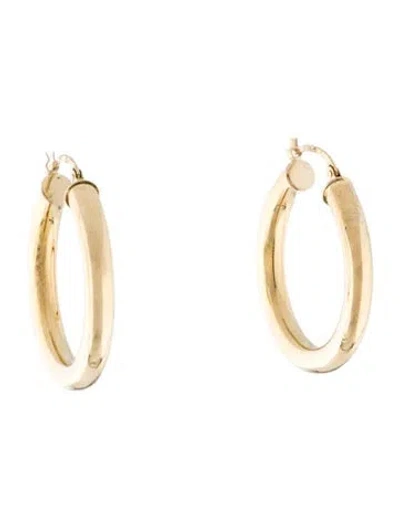 Pre-owned Earrings 14k Tube Hoop  In Multi