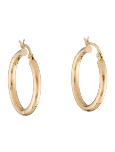 Pre-owned Earrings 14k Tubular Hoop  In Multi