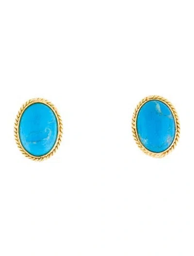 Pre-owned Earrings 14k Turquoise Earclip  W/ 20k Lever Backs In Multi