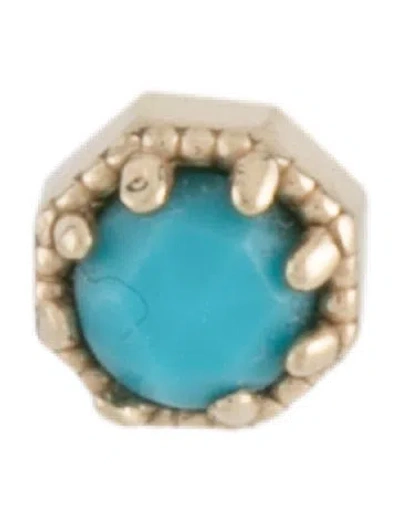 Pre-owned Earrings 14k Turquoise Single Stud Earirng In Multi