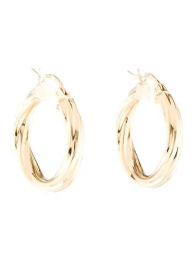 Pre-owned Earrings 14k Twist Hoop  In Multi