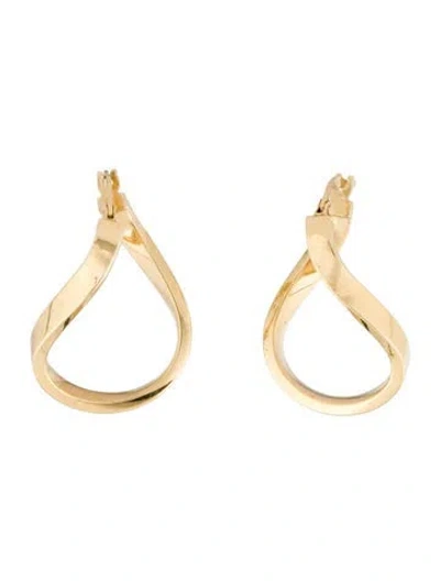 Pre-owned Earrings 14k Twist Hoop  In Multi