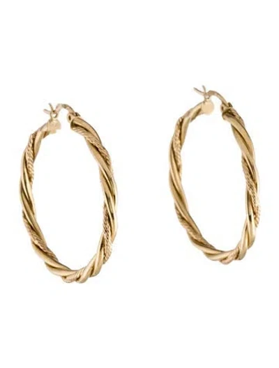 Pre-owned Earrings 14k Twist Hoop  In Multi