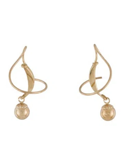 Pre-owned Earrings 14k Twisted Drop  In Multi