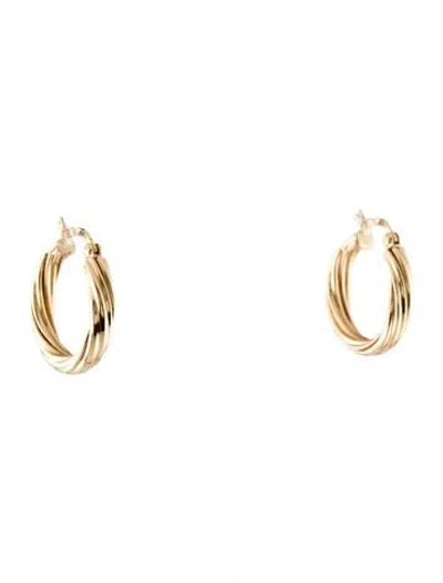 Pre-owned Earrings 14k Twisted Hoop  In Multi