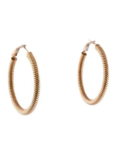 Pre-owned Earrings 14k Twisted Hoop  In Multi
