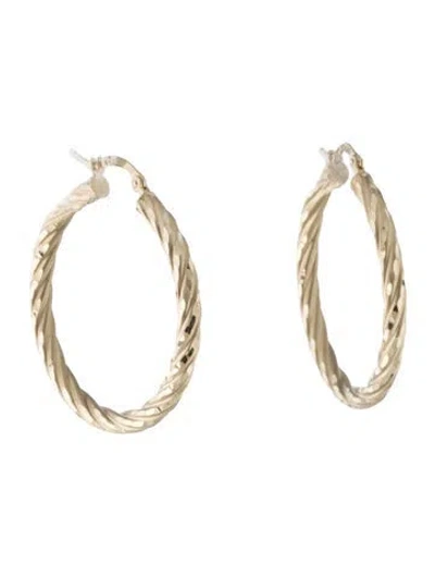 Pre-owned Earrings 14k Twisted Hoop  In Multi