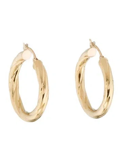 Pre-owned Earrings 14k Twisted Hoop  In Multi