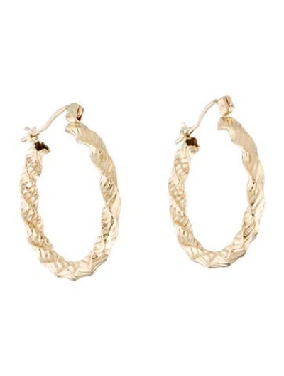 Pre-owned Earrings 14k Twisted Hoop  In Multi
