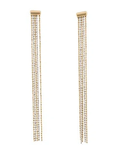 Pre-owned Earrings 14k Two-tone Tassel  In Multi