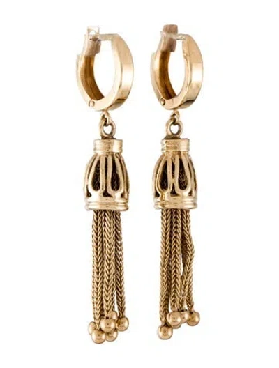 Pre-owned Earrings 14k Vintage Tassel  In Multi