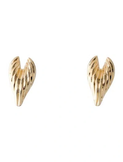Pre-owned Earrings 14k Winged Heart Drop  In Multi