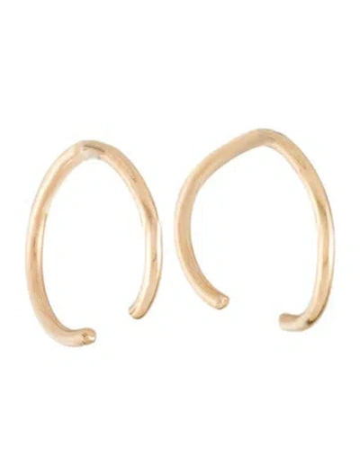 Pre-owned Earrings 14k Wire Hoop  In Multi