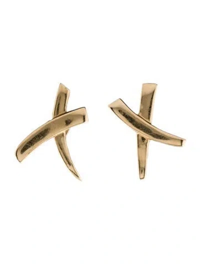 Pre-owned Earrings 14k 'x' Clip-on  In Multi