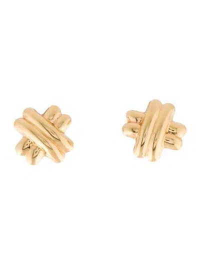 Pre-owned Earrings 14k "x" Earclips In Multi