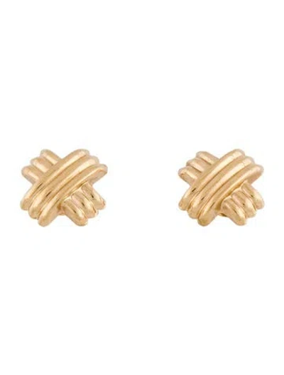 Pre-owned Earrings 14k X Stud  In Multi