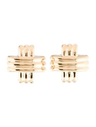 Pre-owned Earrings 14k X Stud  In Multi