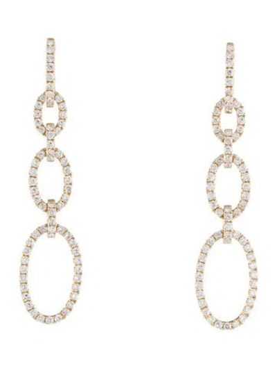 Pre-owned Earrings 14k1.96ctw Diamond Oval Link Drop  In Multi