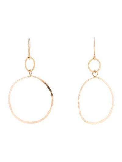 Pre-owned Earrings 14kt Hammered Drop  In Multi