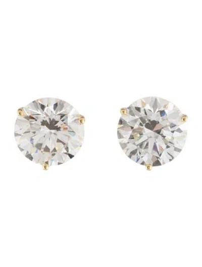 Pre-owned Earrings 18k 10.00ctw Lab-grown Diamond Solitaire Stud  In Multi