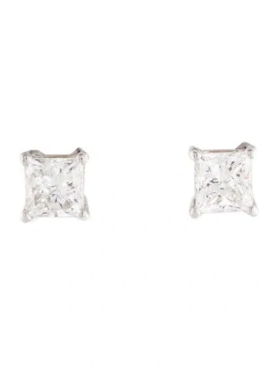 Pre-owned Earrings 18k 1.00ctw Diamond Stud  In Multi