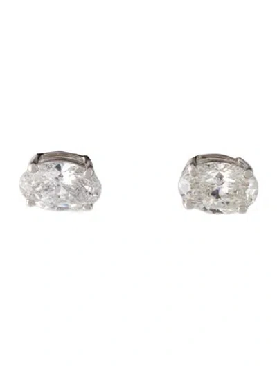 Pre-owned Earrings 18k 1.01ctw Diamond Stud  In Multi