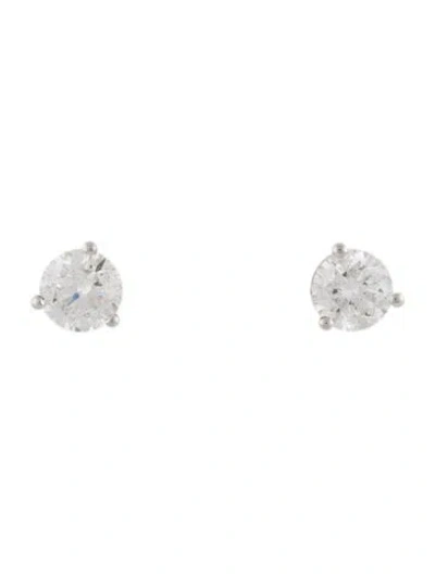 Pre-owned Earrings 18k 1.02ctw Diamond Stud  In Multi