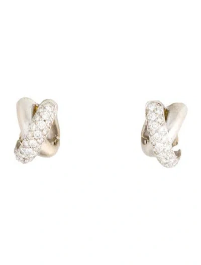 Pre-owned Earrings 18k 1.04ctw Diamond Huggie  In Multi
