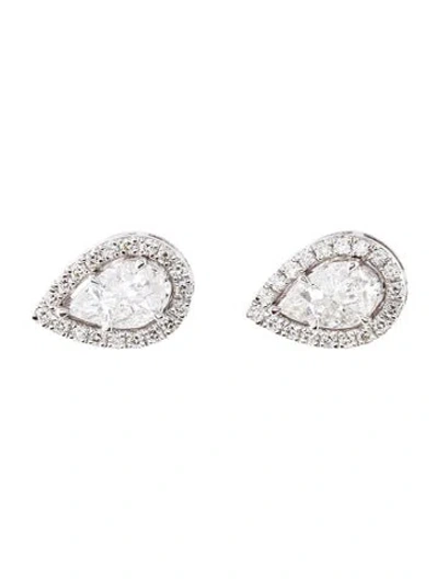 Pre-owned Earrings 18k 1.04ctw Diamond Stud  In Multi