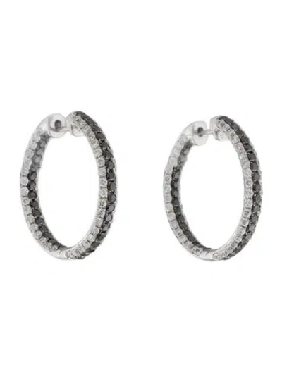 Pre-owned Earrings 18k 1.05ctw Diamond Inside-out Hoop  In Multi
