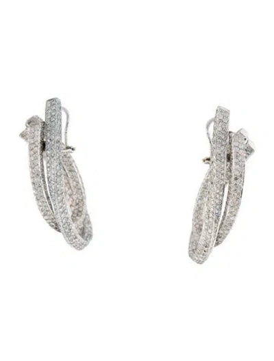 Pre-owned Earrings 18k 10.72ctw Diamond Drop  In Multi