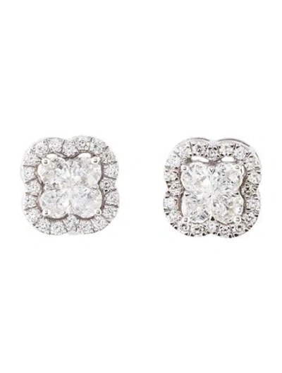 Pre-owned Earrings 18k 1.07ctw Diamond Stud  In Multi
