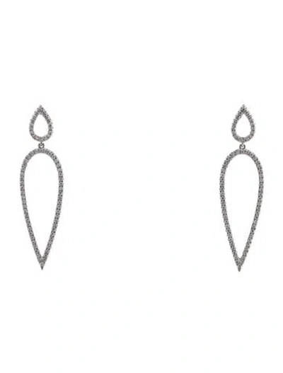 Pre-owned Earrings 18k 1.08ctw Diamond Teardrop Earclips In Multi