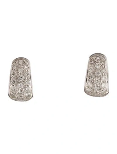 Pre-owned Earrings 18k 1.12ctw Diamond Huggie  In Multi