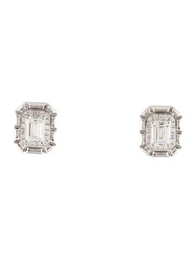 Pre-owned Earrings 18k 1.15ctw Diamond Pavé Stud  In Multi
