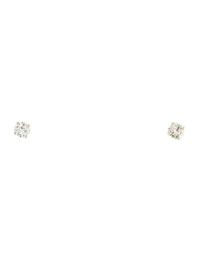 Pre-owned Earrings 18k 1.19ctw Diamond Studs In Multi