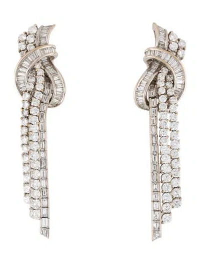 Pre-owned Earrings 18k 12.05ctw Diamond Drop  In Multi