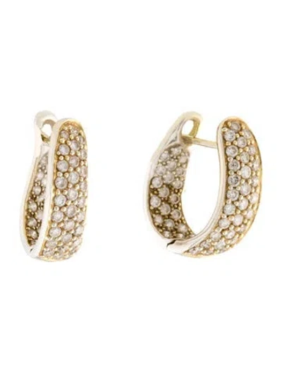 Pre-owned Earrings 18k 1.27ctw Diamond Hoop  In Multi