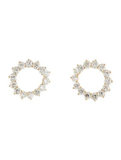 Pre-owned Earrings 18k 13.26ctw Diamond Hoop  In Multi