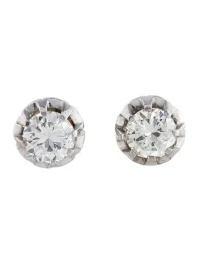 Pre-owned Earrings 18k 1.33ctw Diamond Stud  In Multi