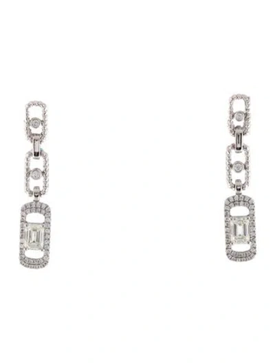 Pre-owned Earrings 18k 1.35ctw Diamond Drop  In Multi