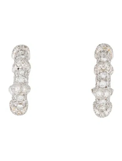 Pre-owned Earrings 18k 1.42ctw Diamond Earclips In Multi