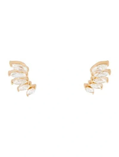 Pre-owned Earrings 18k 1.43ctw Diamond Earclimbers In Multi